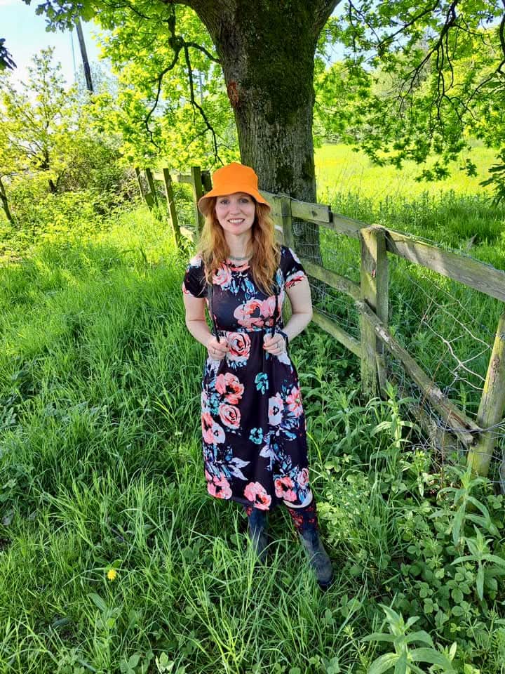 Cath Davis under a tree