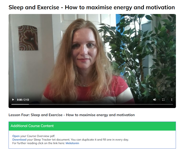 Improve your health through sleep course